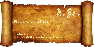 Misik Zsófia névjegykártya